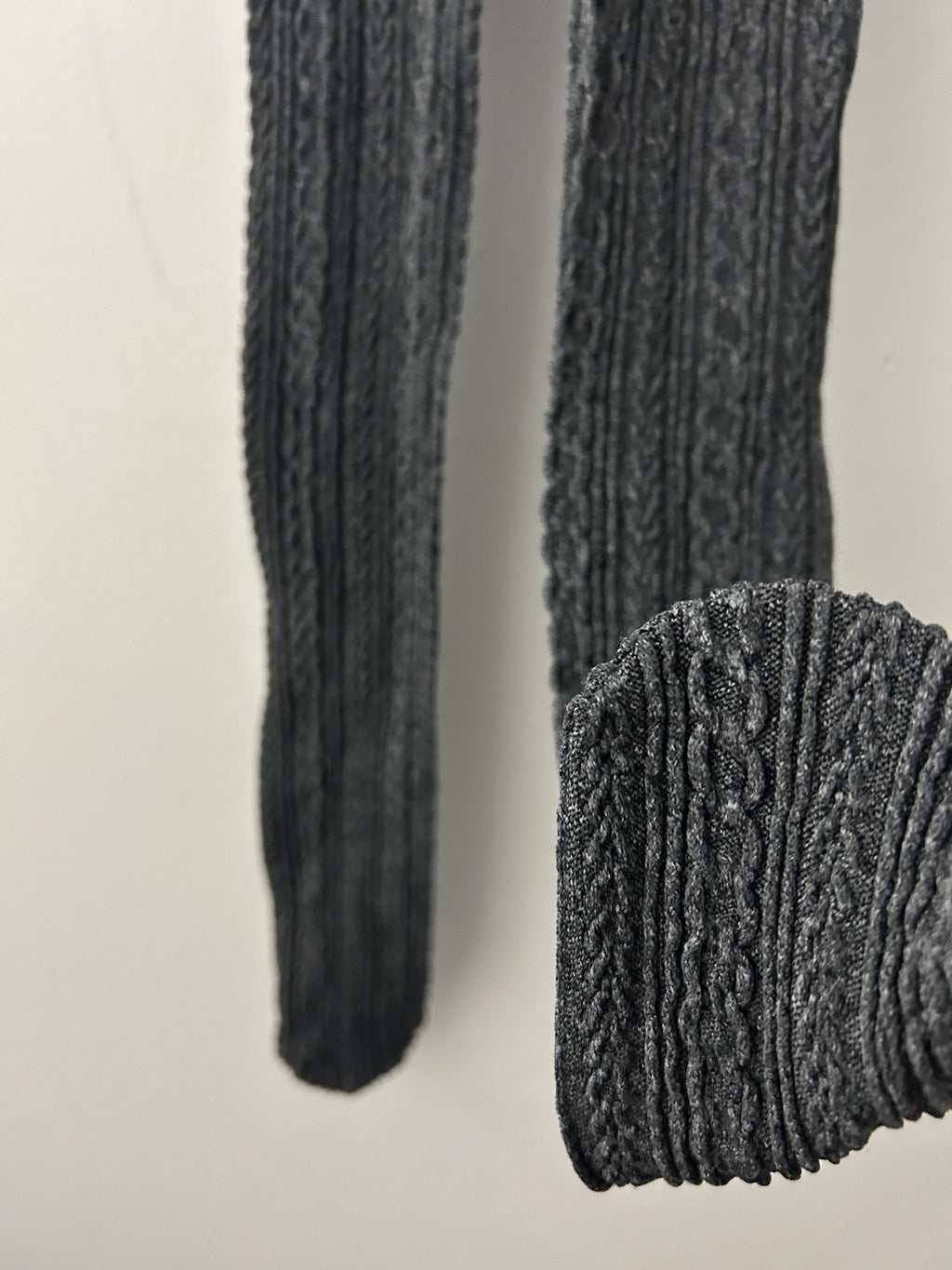 Collants noirs avec jambières intégrées en maille torsadée – Memoi