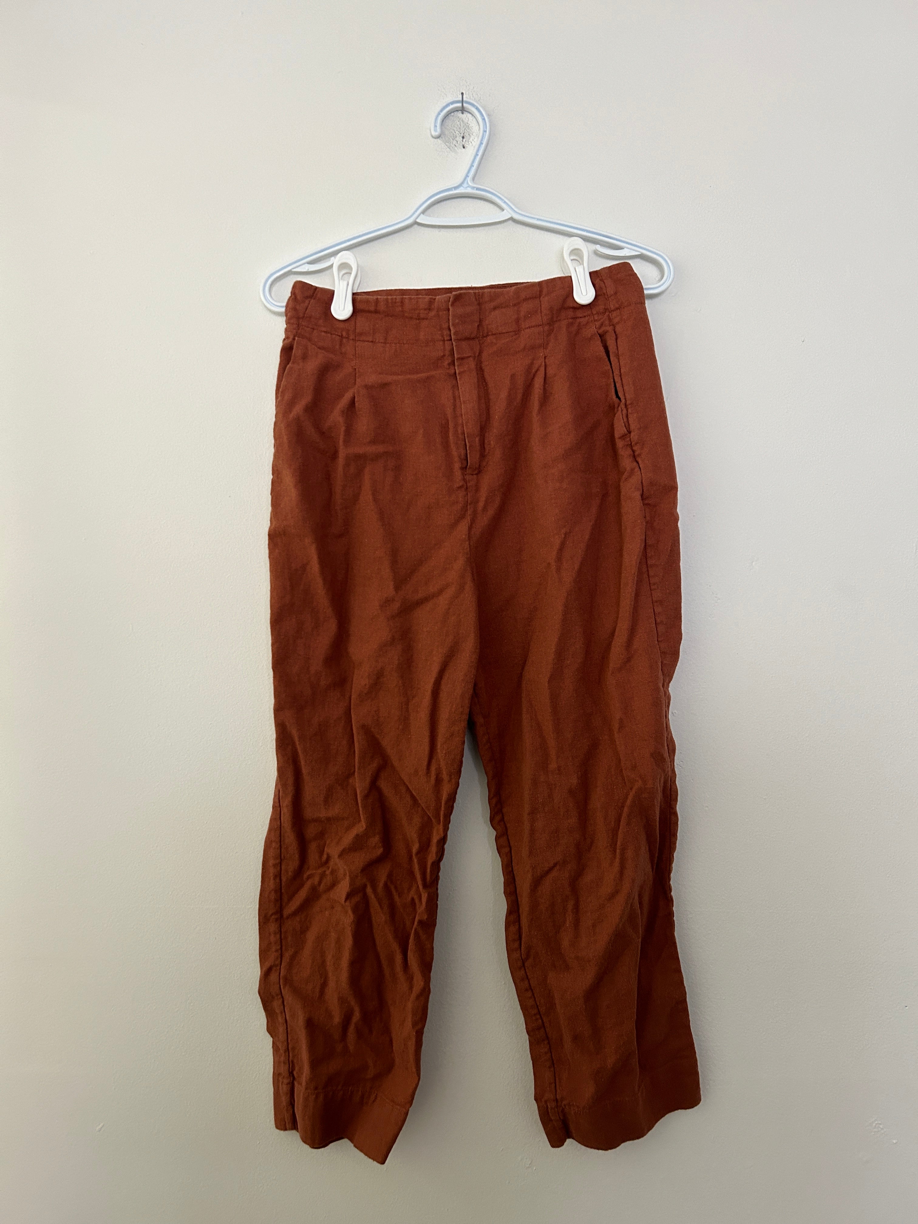 Pantalon en lin couleur rouille – ICŌNE