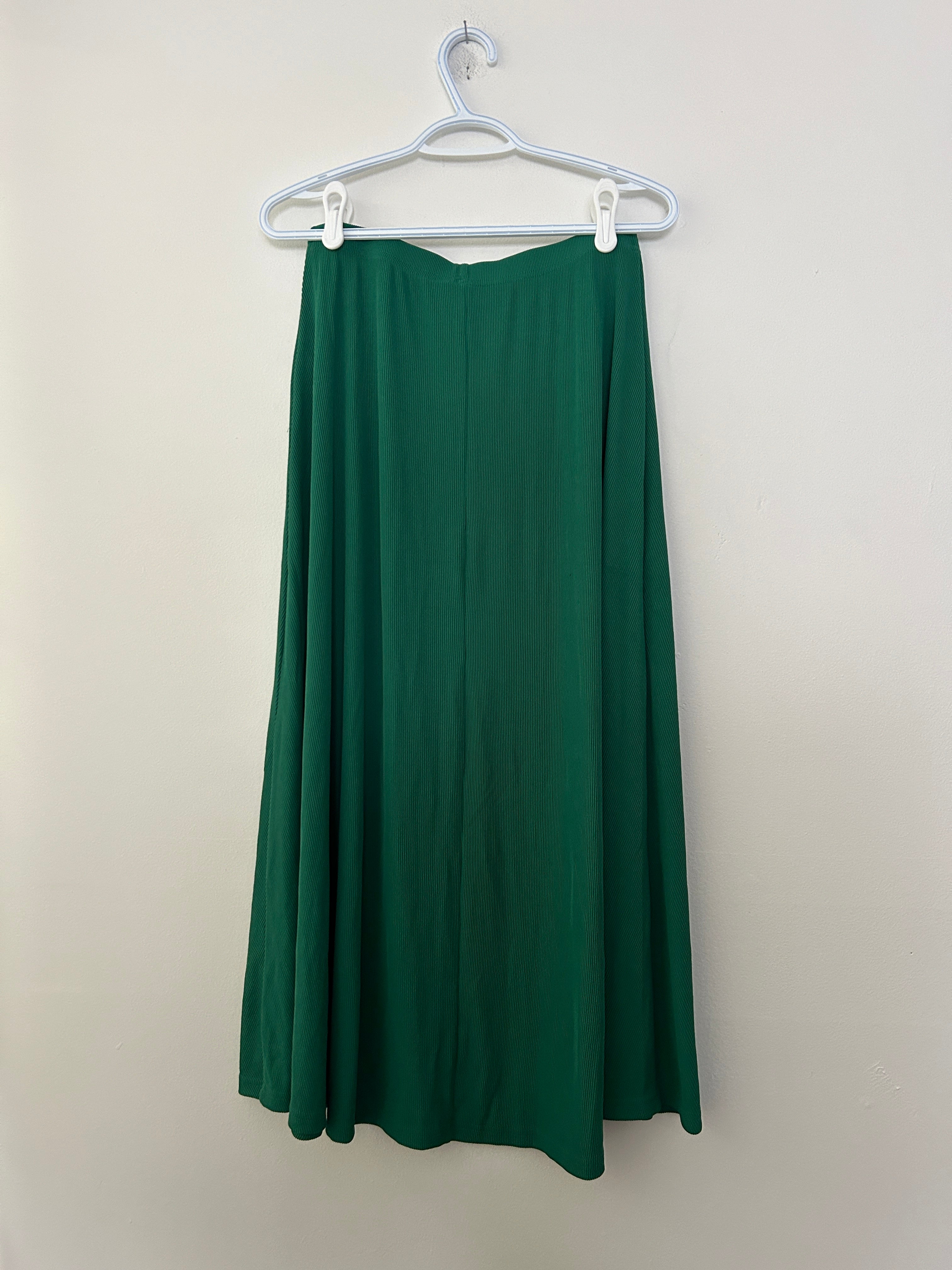 Jupe longue fluide vert forêt